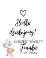Podziękowanie dla gości - FIOLKA DRAŻETKI RÓŻNE MOTYWY CHRZEST, ROCZEK - obrazek 15