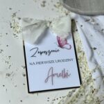 Zaproszenie CHRZEST ROCZEK wzór 28 MOTYLE