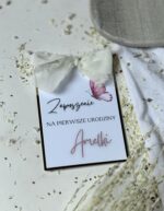 Zaproszenie CHRZEST ROCZEK wzór 28 MOTYLE