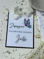 Zaproszenie CHRZEST ROCZEK wzór 28 MOTYLE - obrazek 2