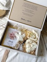 BOX UPOMINKOWY BOHO- podziękowanie dla chrzestnych, dziadków CHRZEST, ROCZEK