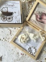 Podziękowanie dla rodziców chrzestnych w pudełku - wzór 6 NATURAL WÓZEK - obrazek 5