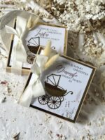 Podziękowanie dla rodziców chrzestnych w pudełku - wzór 6 NATURAL WÓZEK