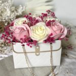 Flower box w torebce kwiaty mydlane- RÓŻNE KOLORY