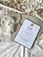 Zaproszenie komunijne wzór 46 - BEŻOWA OWIJKA