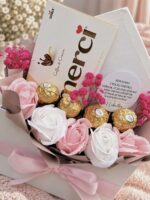 Flower box koperta biało-różowa PODZIĘKOWANIE - obrazek 6