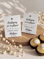 Czekoladka ferrero lub raffaello w etui - podziękowanie dla gości CHRZEST, ROCZEK, KOMUNIA