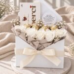 Flower box koperta biała PODZIĘKOWANIE