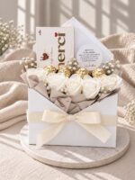 Flower box koperta biała PODZIĘKOWANIE